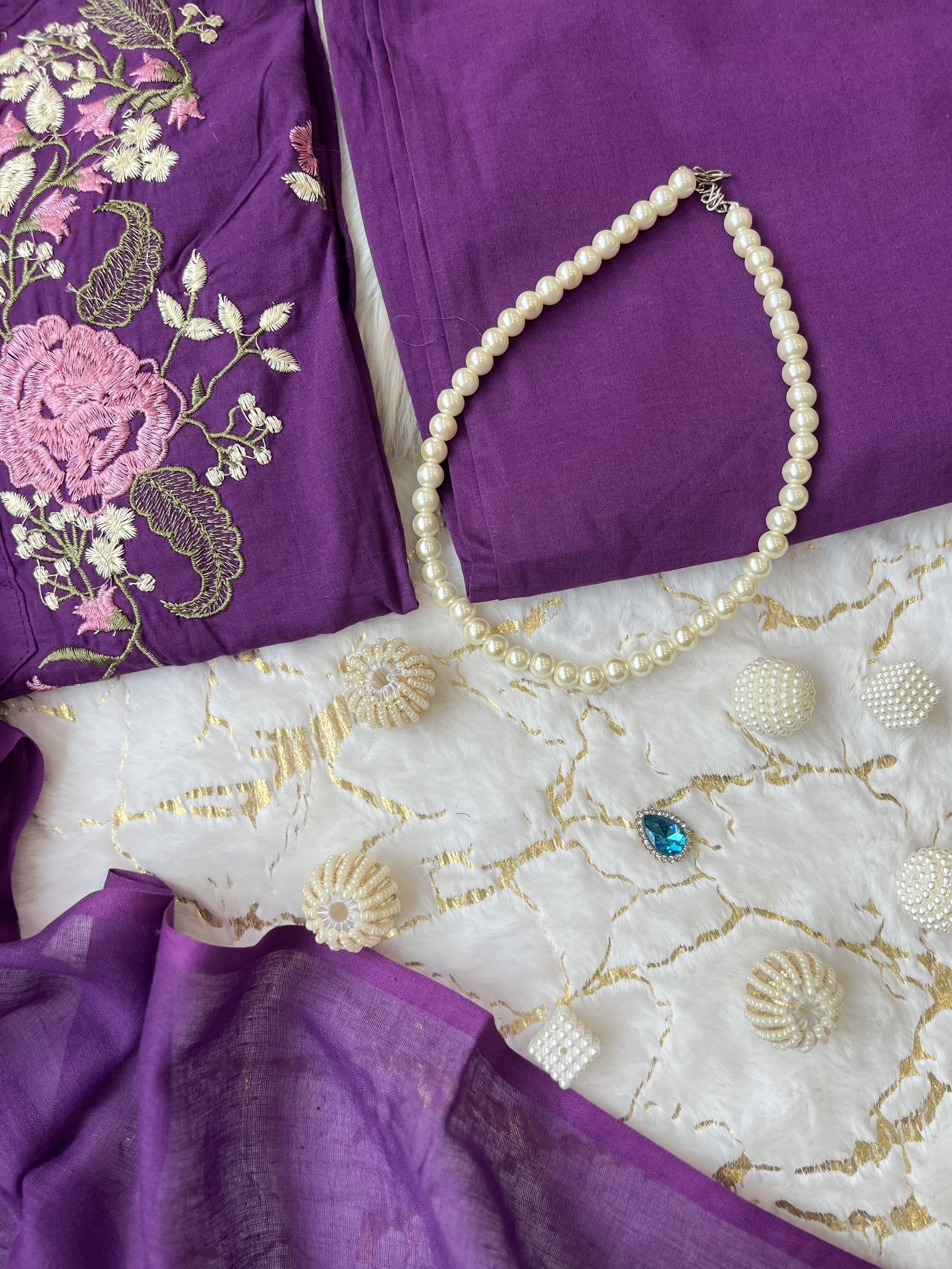 Product Image - Pure Cotton Embroidery Work Suit Set - New Launch