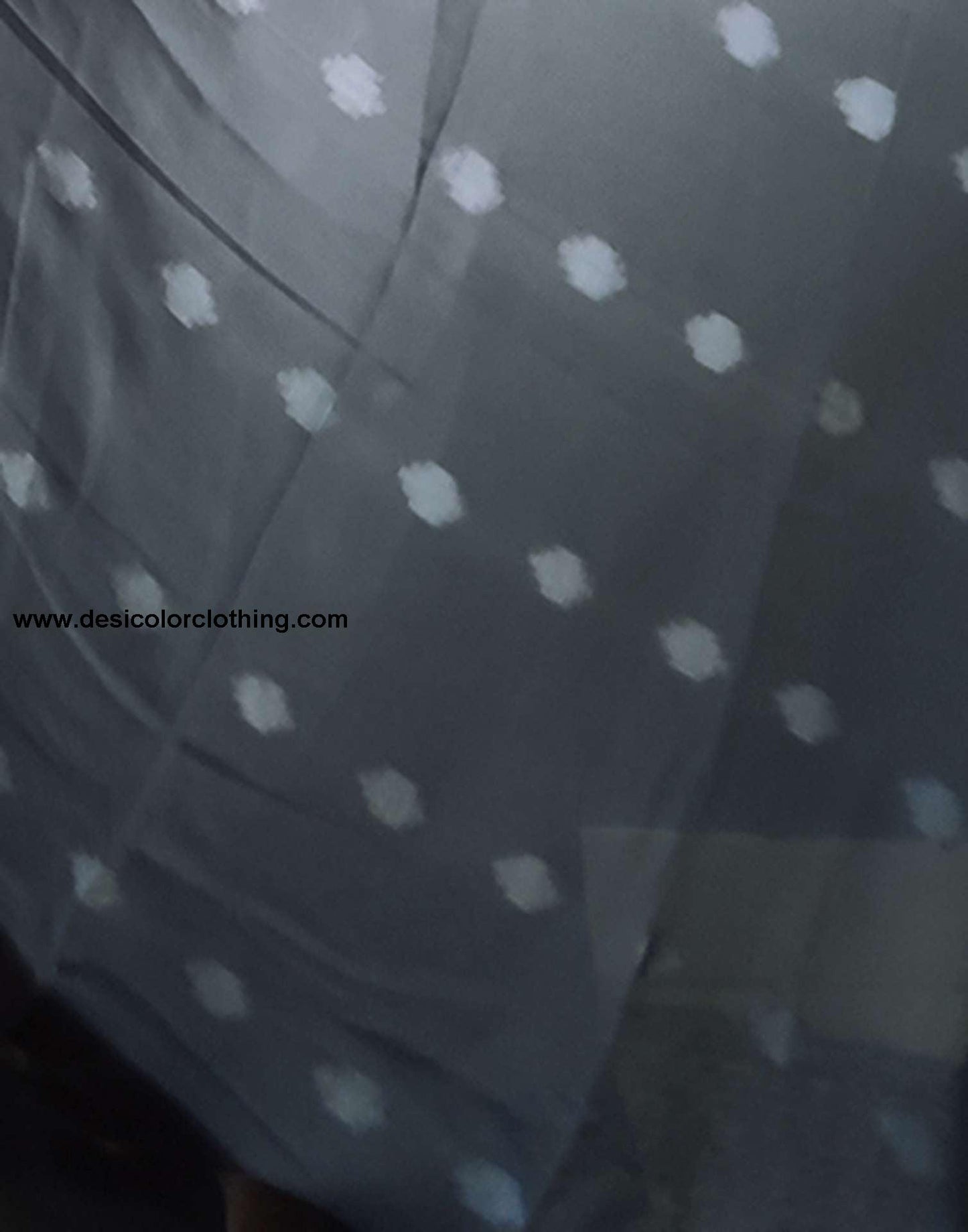 Steel Blue Plain Georgette Pre-draped Saree