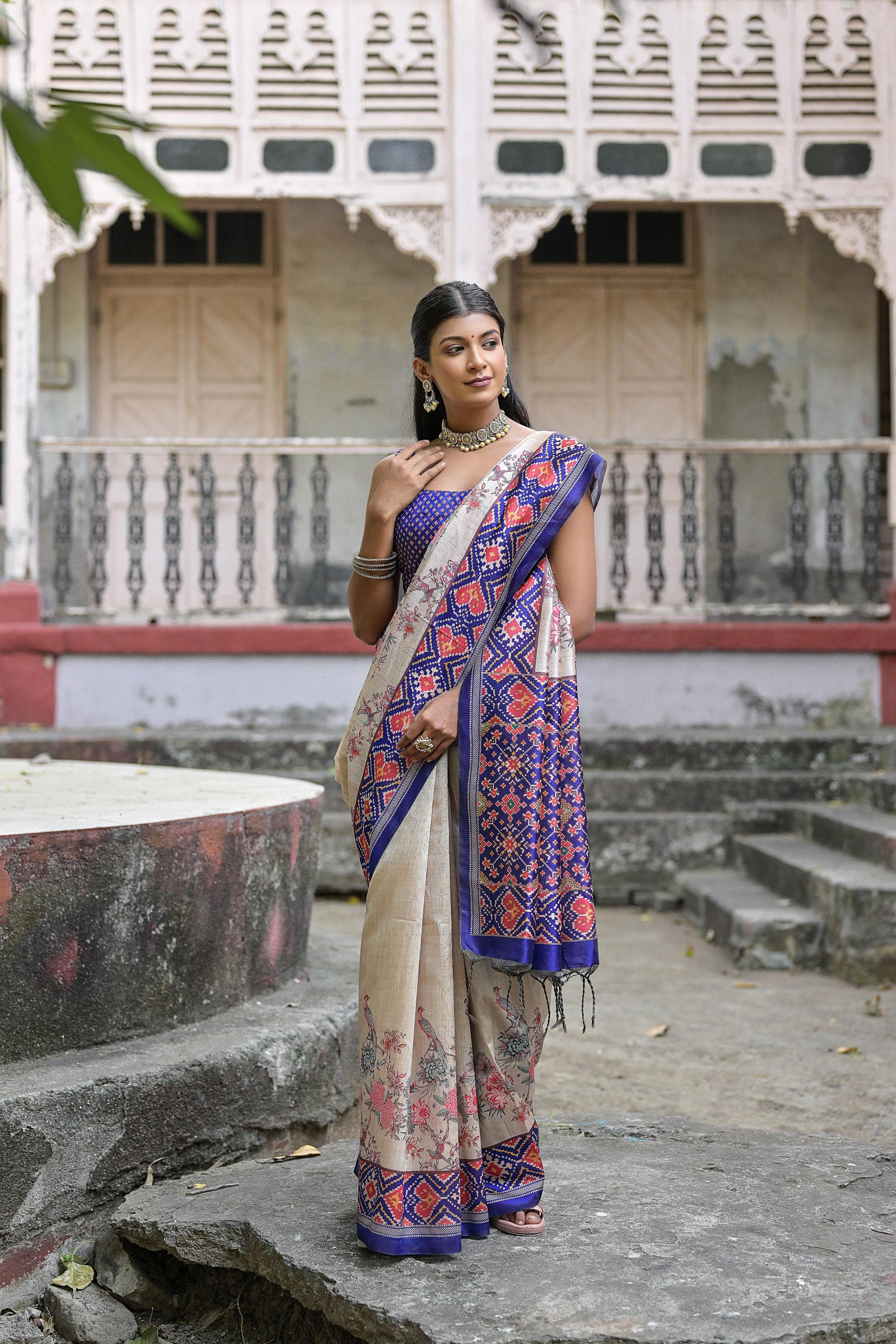 Product Image - Yogita Patola Designer Saree in Tussar Silk with Patola Print