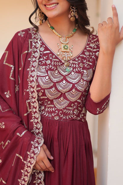 Product Image - Designer Georgette Festive Gown with Dupatta