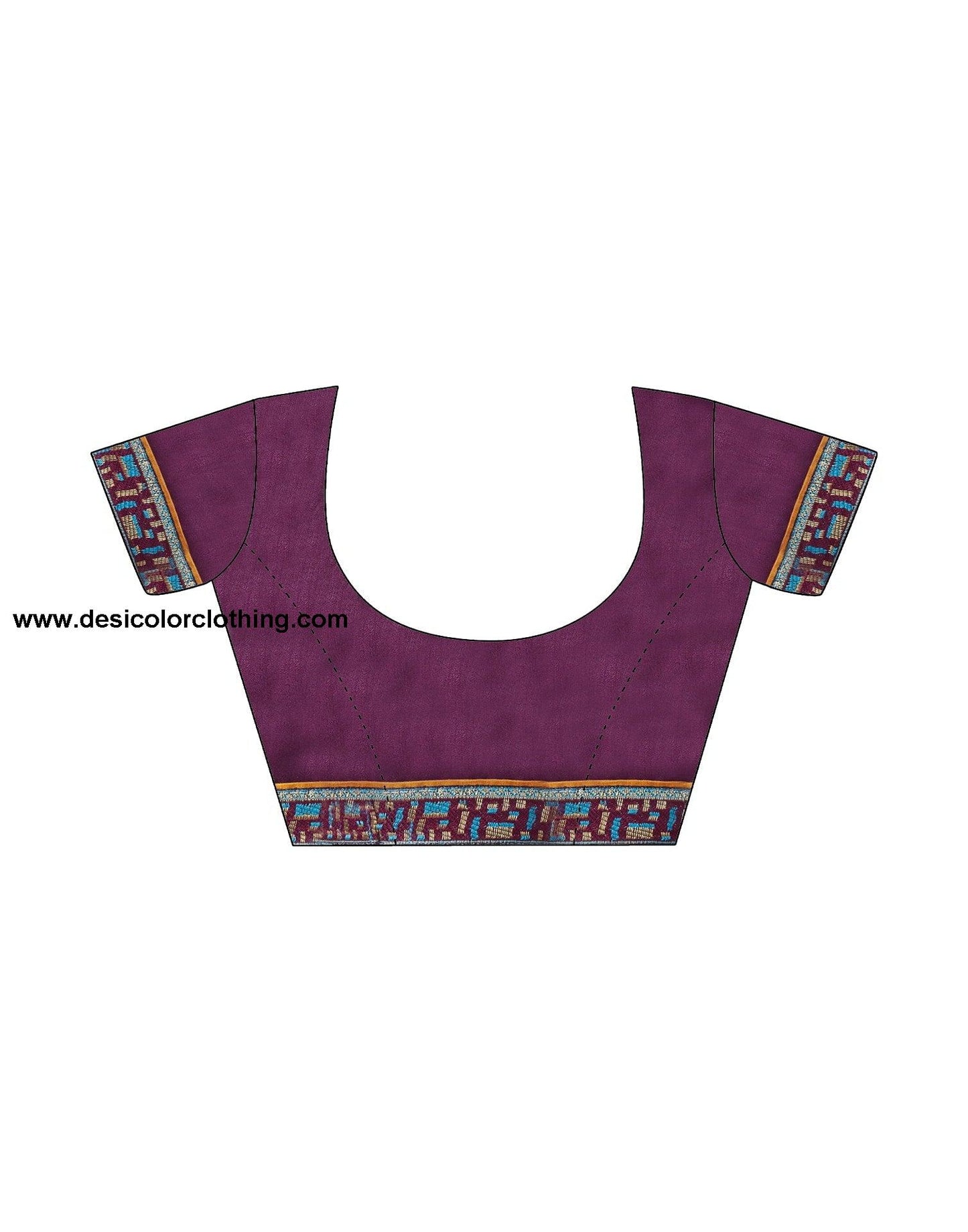 Wine Printed Chiffon Geometric Saree
