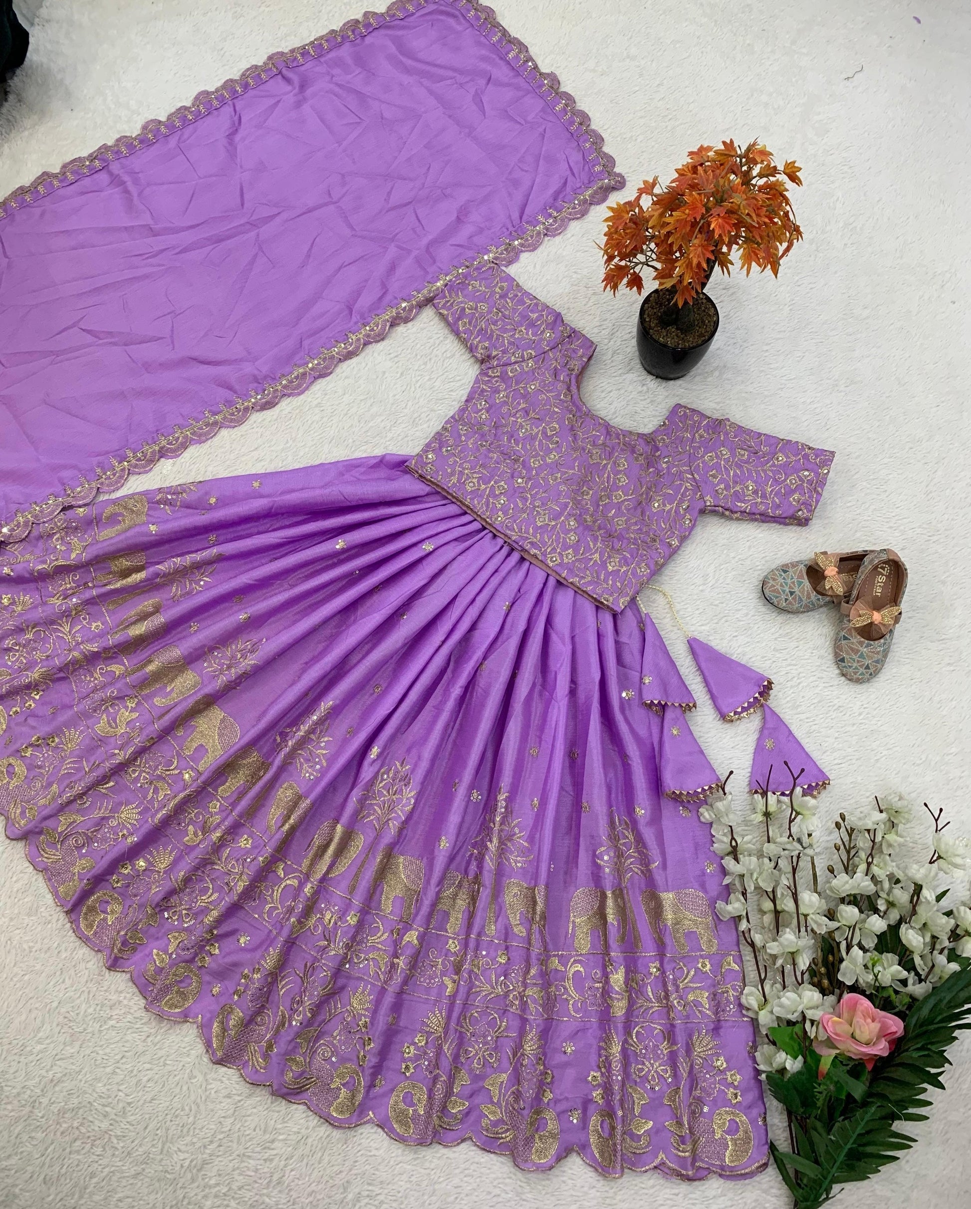 Product Image - Designer Embroidered Lahenga with Dupatta for Festive Wear