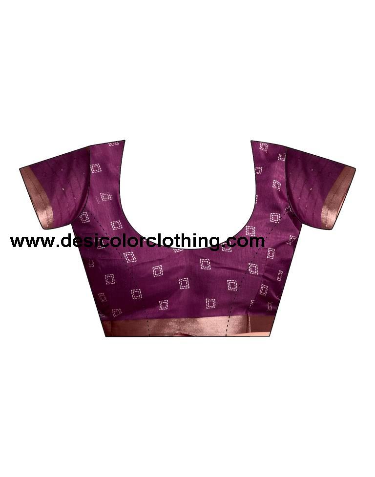Wine Silk Printed  Saree