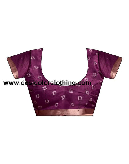 Wine Silk Printed  Saree
