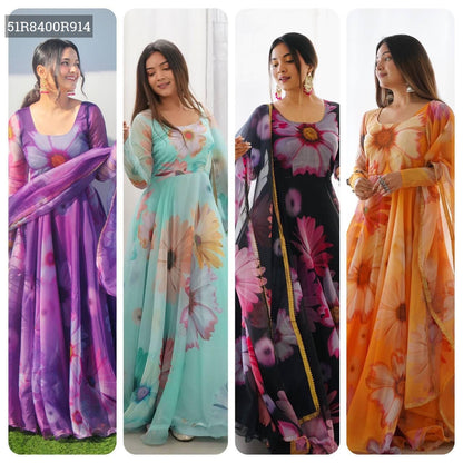 Stunning Floral Anarkali Suits – Flowing Elegance in Bloom