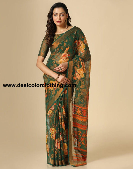 Green Brasso Saree
