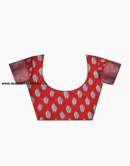 Red Silk Printed Saree