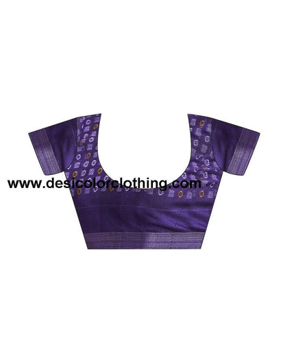 Deep Violet Cotton Printed Saree