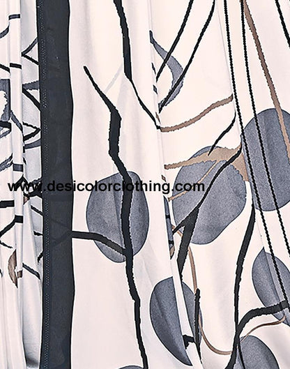 White Silk Printed Sarees