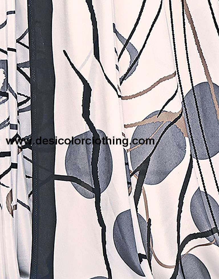 White Silk Printed Sarees