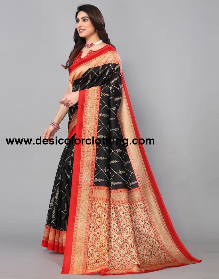 Black Banarasi Silk Saree