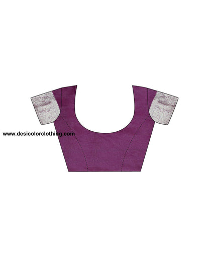 Dark Purple Plain Organza Saree