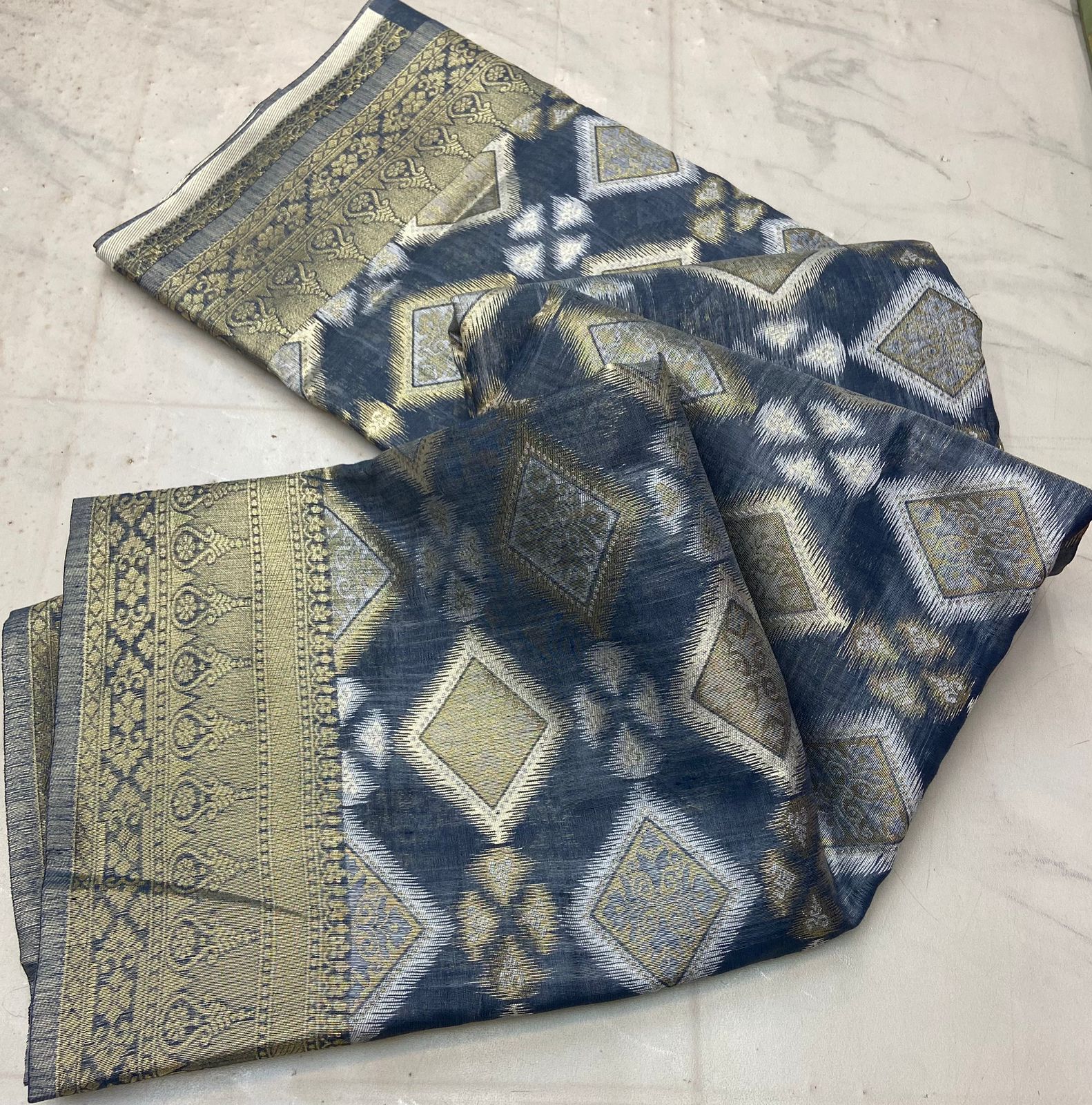 Product Image - Designer Pure Cotton Saree with Heavy Weaving Work – Ethnic & Festive Wear