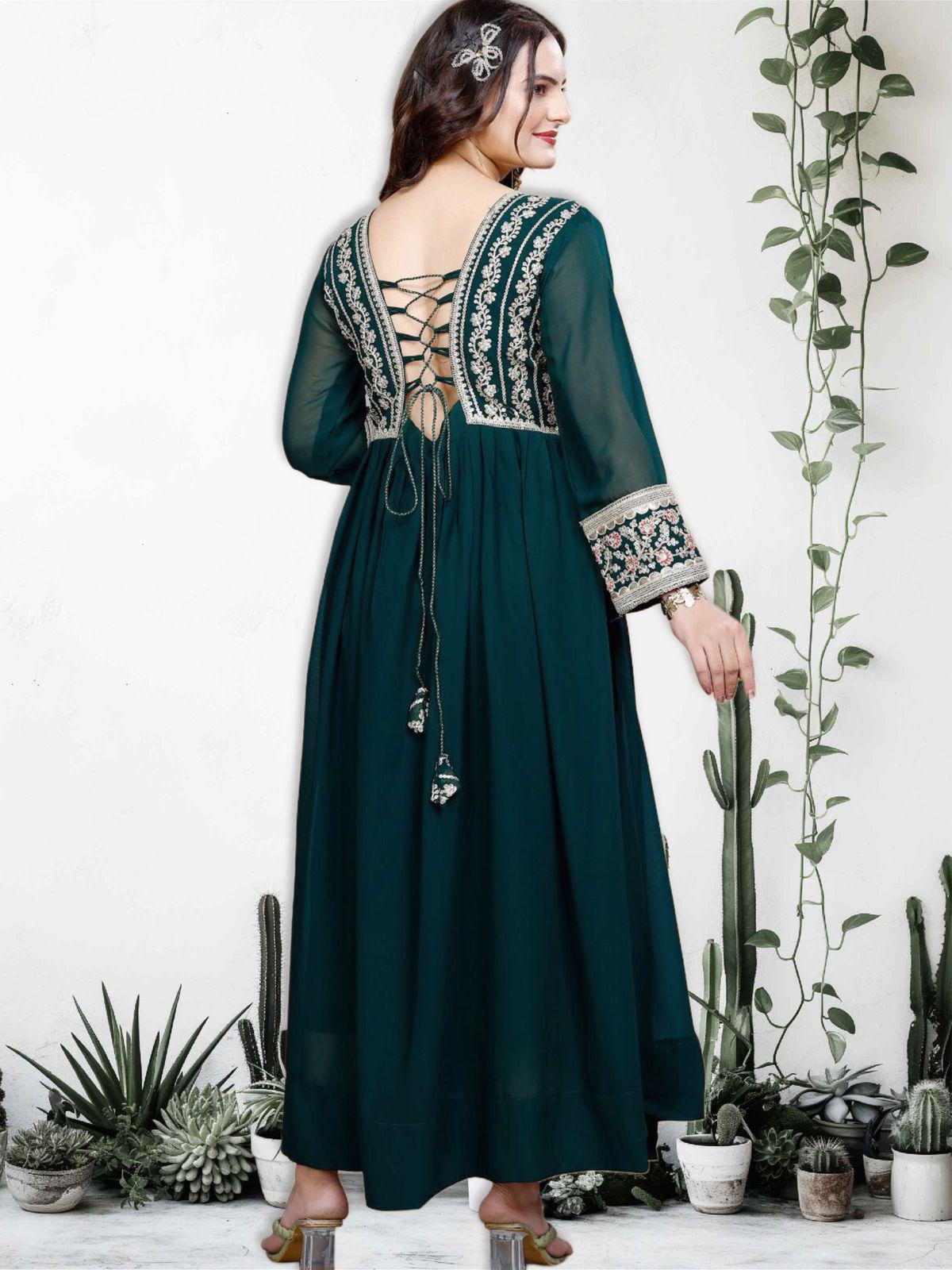 Product Image - Premium Designer Faux Georgette Gown for Women - Ethnic & Festive Wear