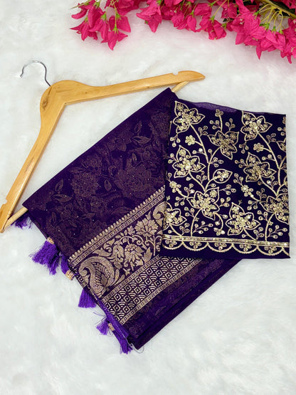 Product Image - Designer Silk Apurva Georgette Saree - Festive & Wedding Wear