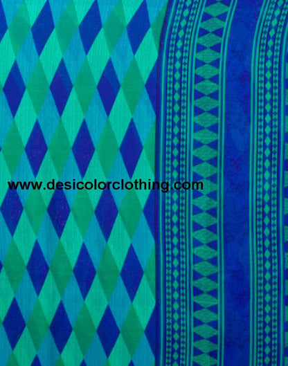 Dark Blue Georgette Printed Saree