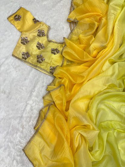 Product Image - Magic Soft Designer Fendy Crush Silk Saree - Festive Ethnic Wear