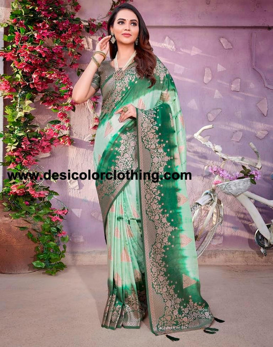 Olive Green Cotton Woven Saree