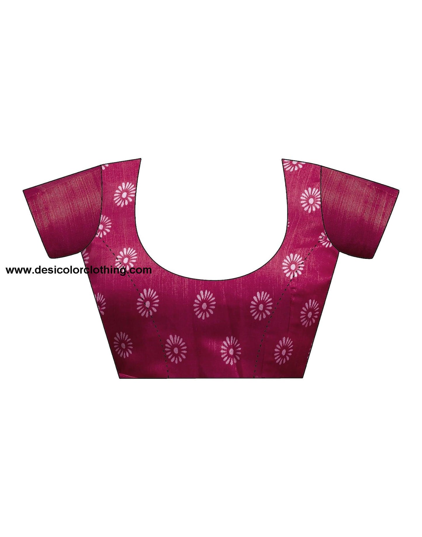 Rani Pink Cotton Printed Saree
