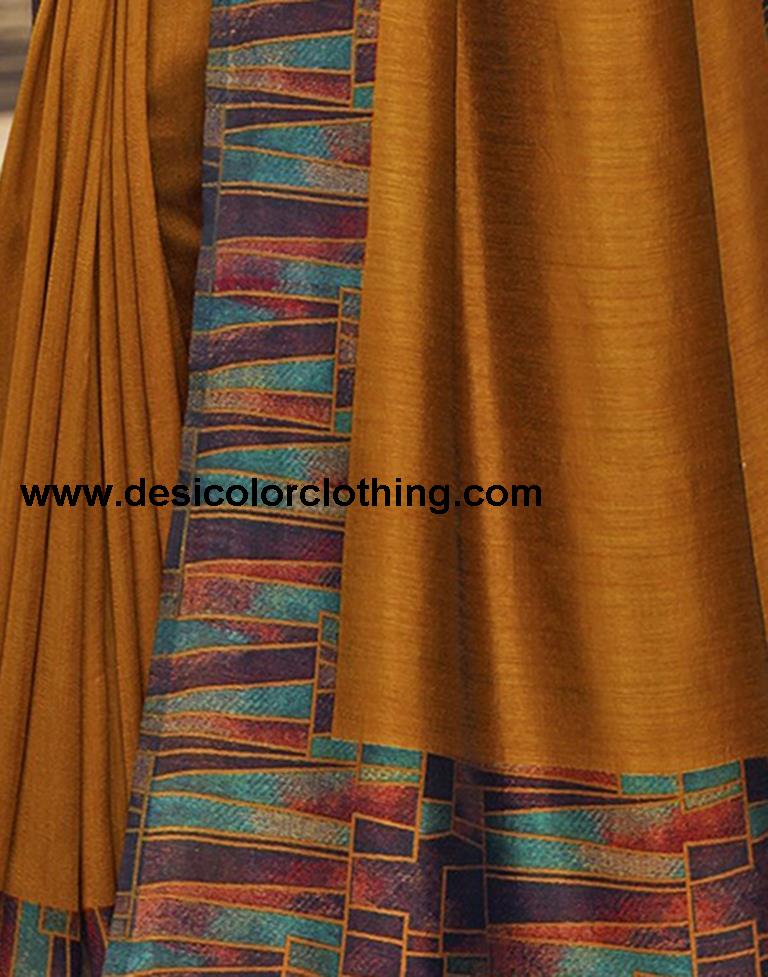 Turmeric Silk Printed Saree