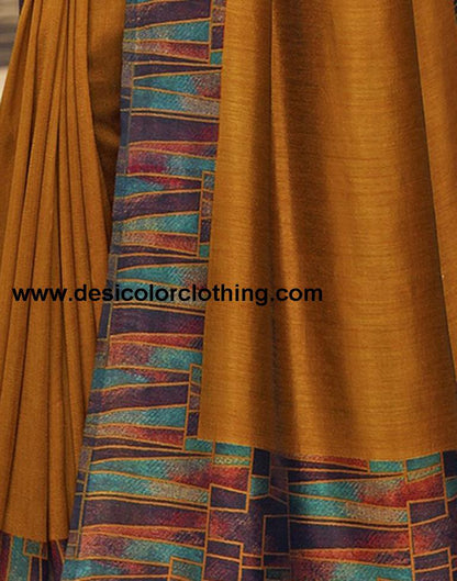 Turmeric Silk Printed Saree