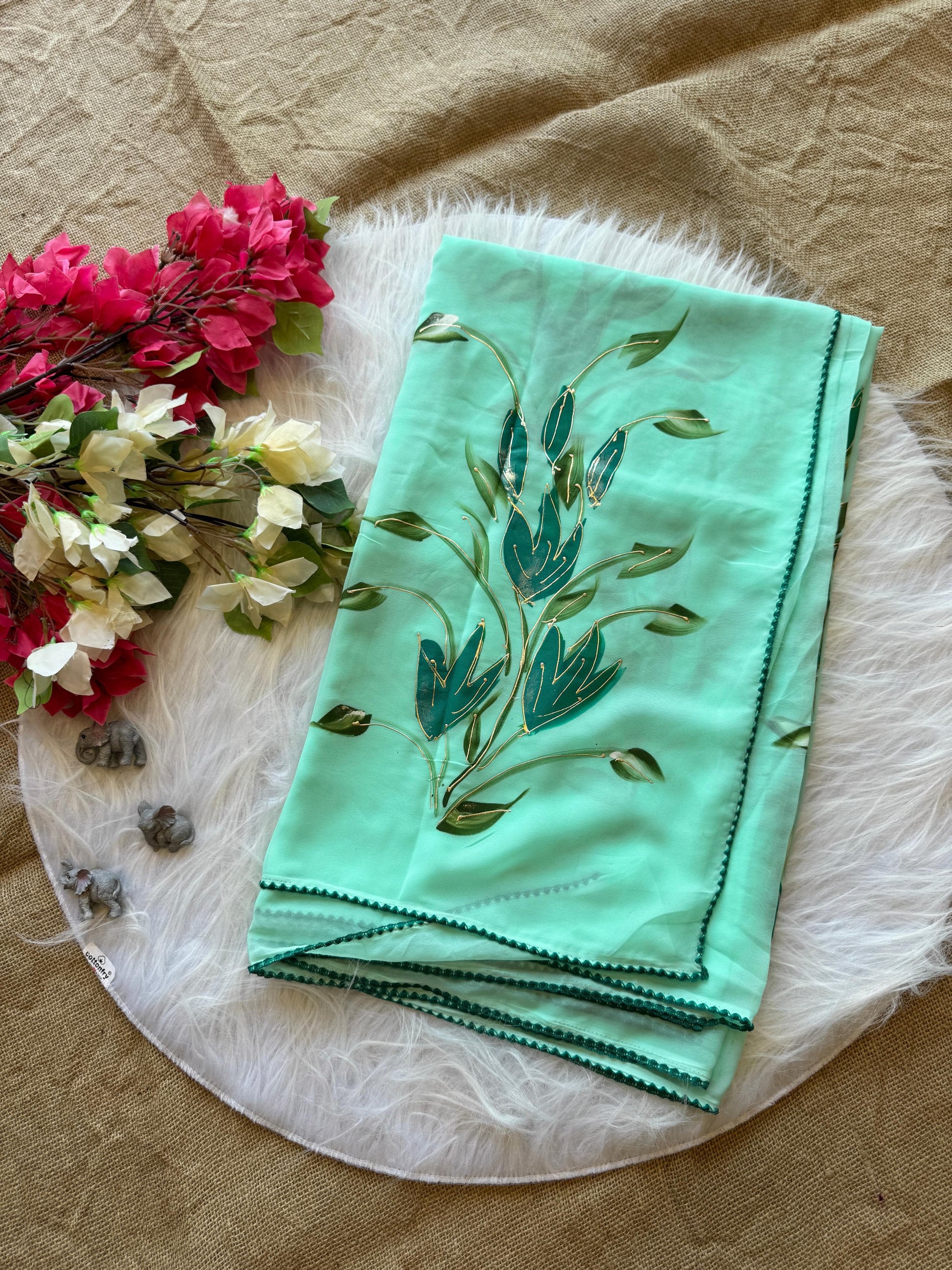 Product Image - Elegant Designer Georgette Saree