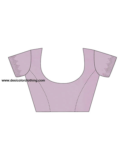 Pink Swarovski Satin Plain Saree
