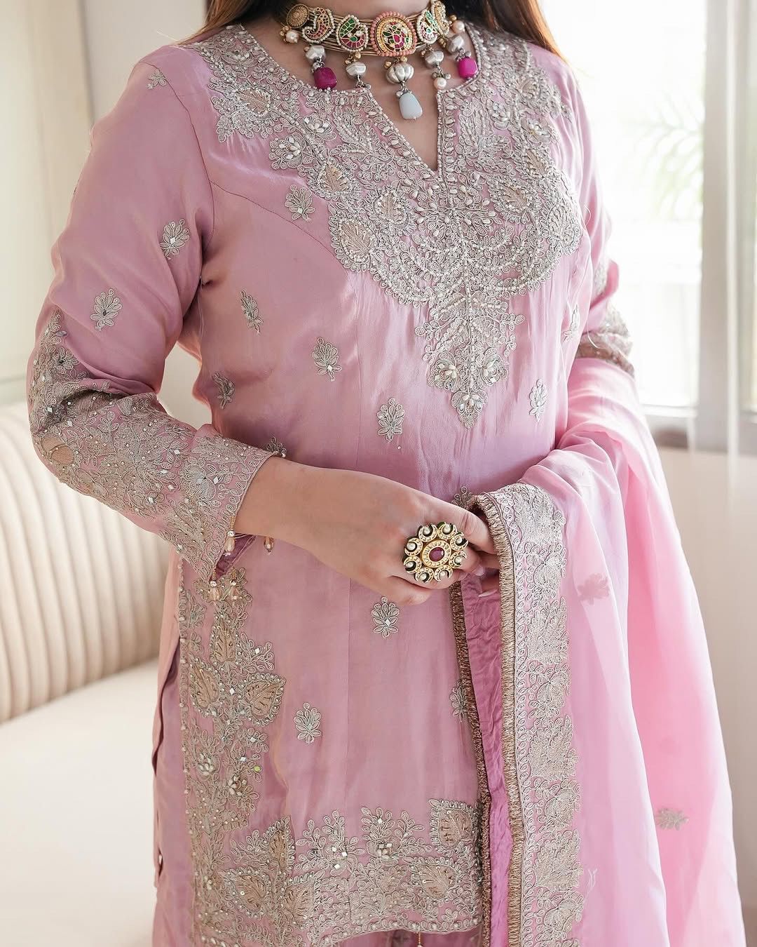Product Image - Elegant Designer Georgette Saree with Heavy Embroidery - Festive Wear