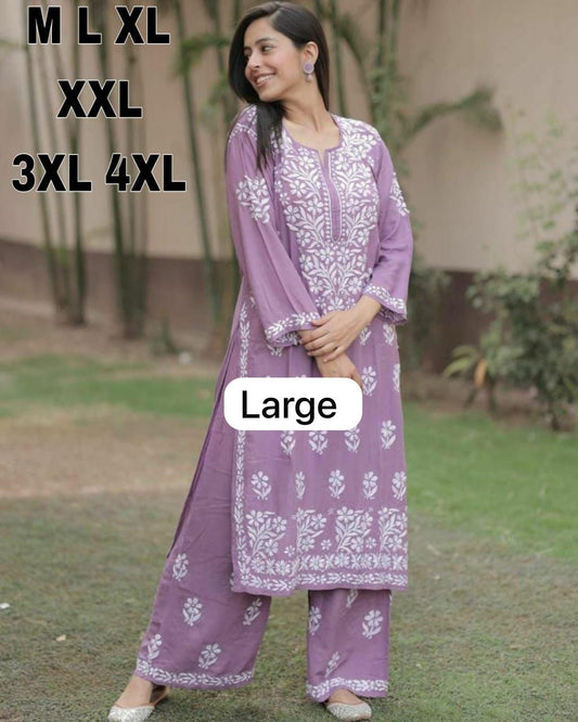 Lightweight embroidered Chikankari suit