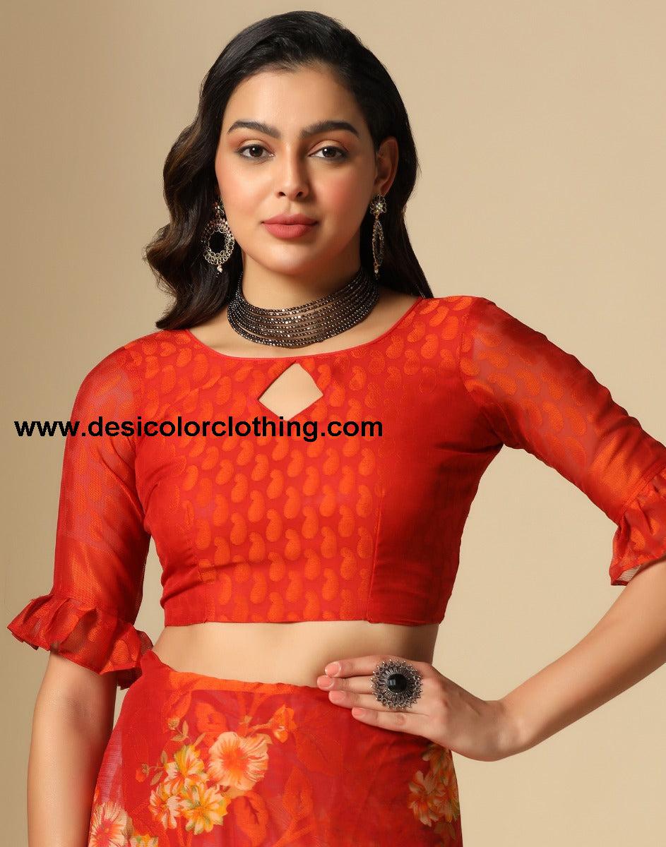 Red Brasso Saree