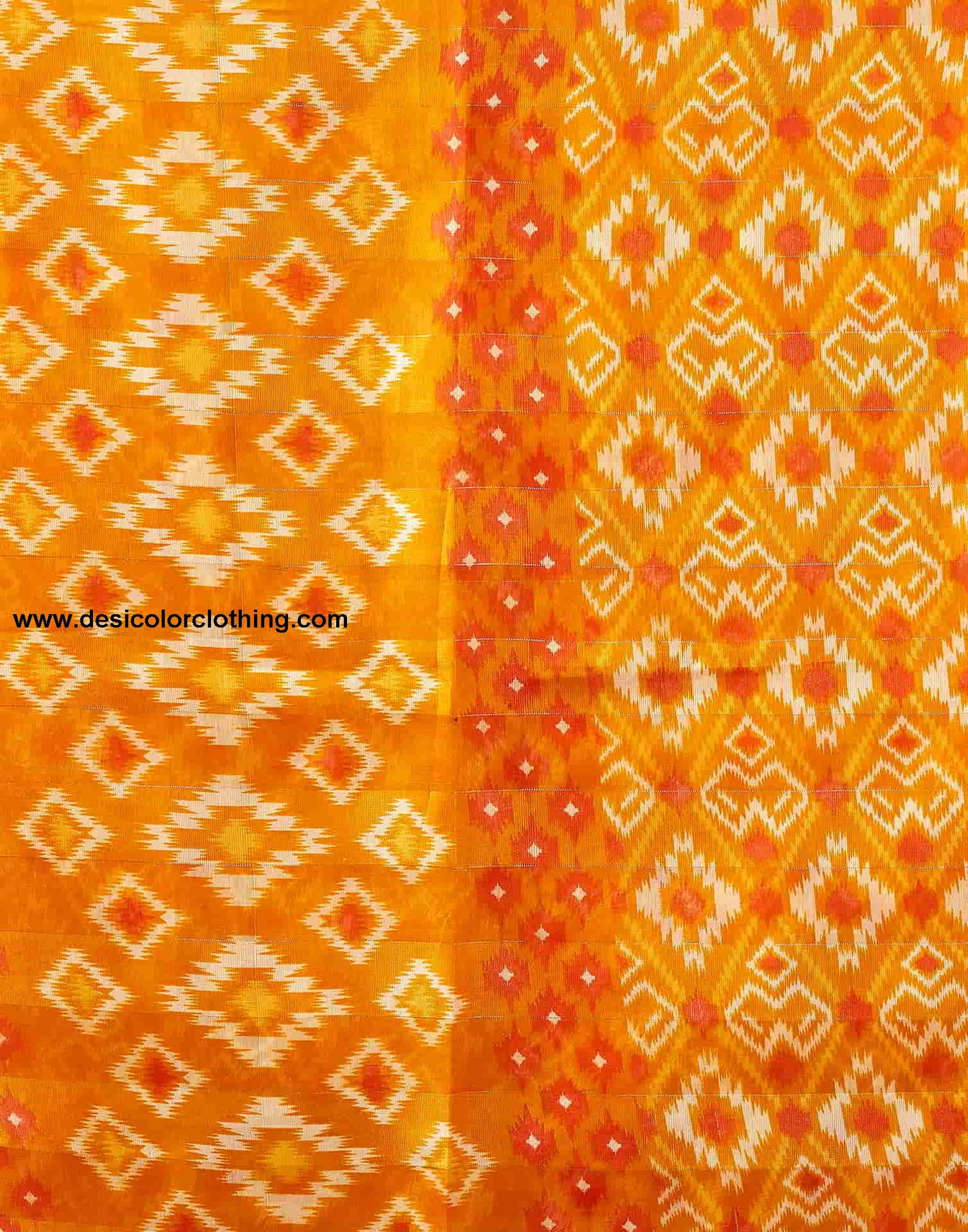 Yellow Printed Cotton Geometric Saree