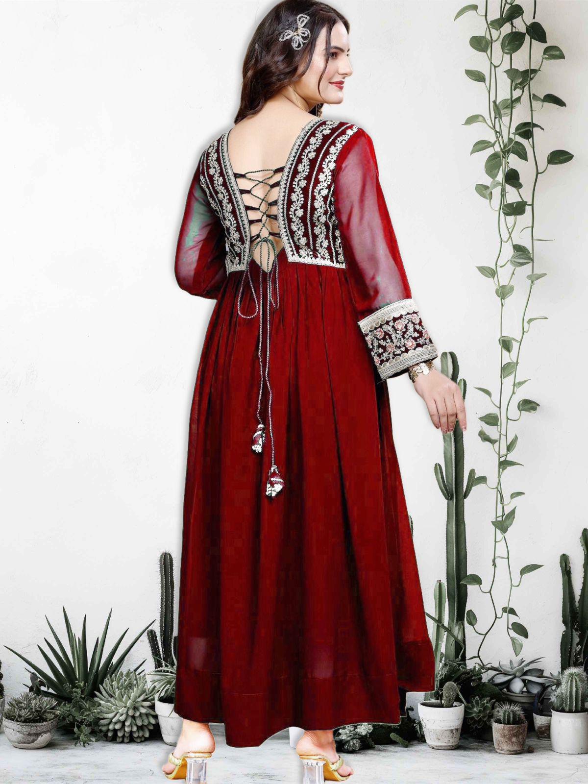 Product Image - Premium Designer Faux Georgette Gown for Women - Ethnic & Festive Wear
