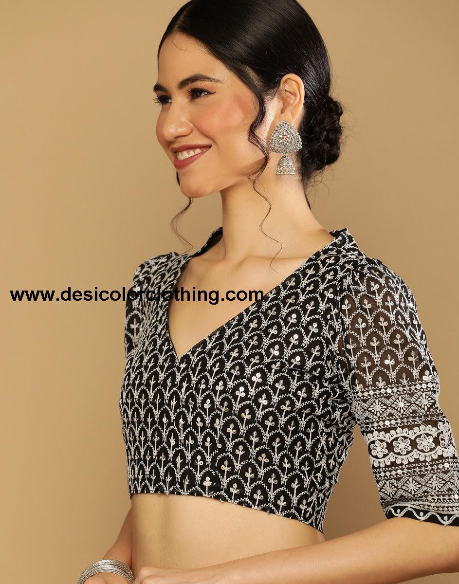 Black Georgette Saree