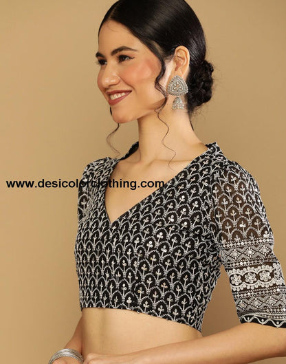 Black Georgette Saree