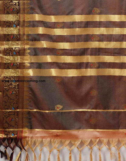 Peach Kanjivaram Silk Woven Saree