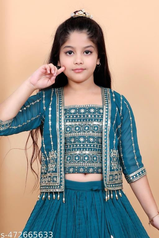 Product Image - Designer Kids Lehenga - Stylish and Traditional Indian Outfit for Girls - 2