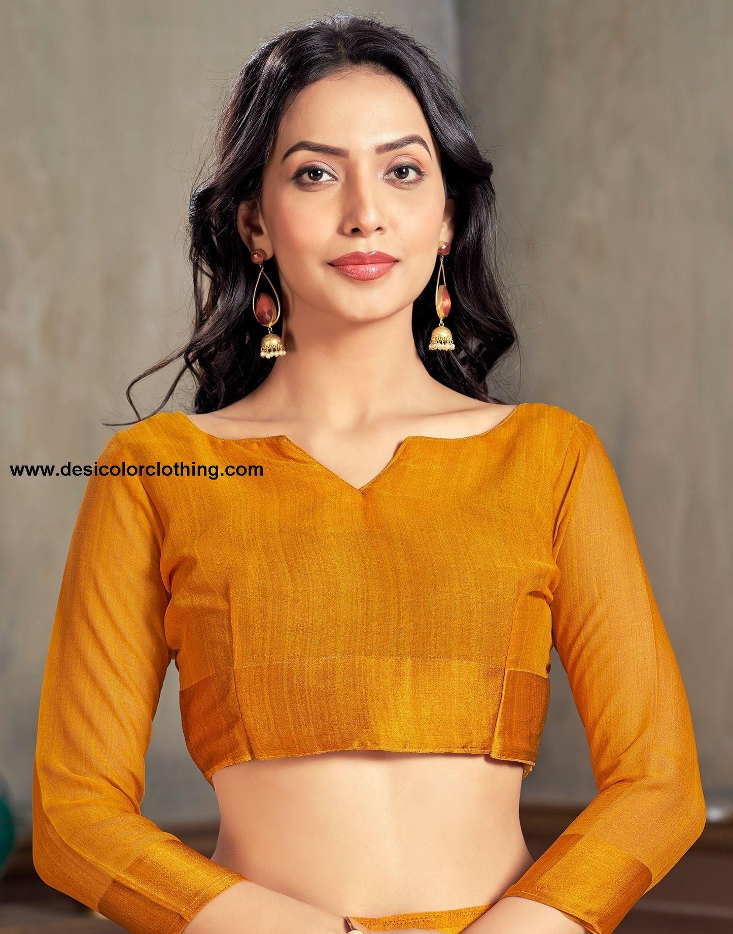 Yellow Printed Chiffon Saree