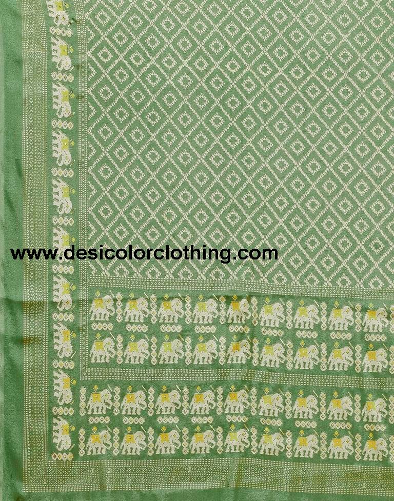Pista Green Printed Saree