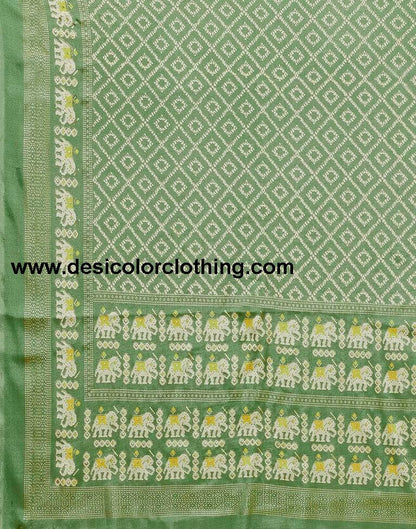 Pista Green Printed Saree
