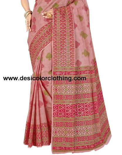 Rose Pink Coloured Printed Cotton Saree | SLV1547S47