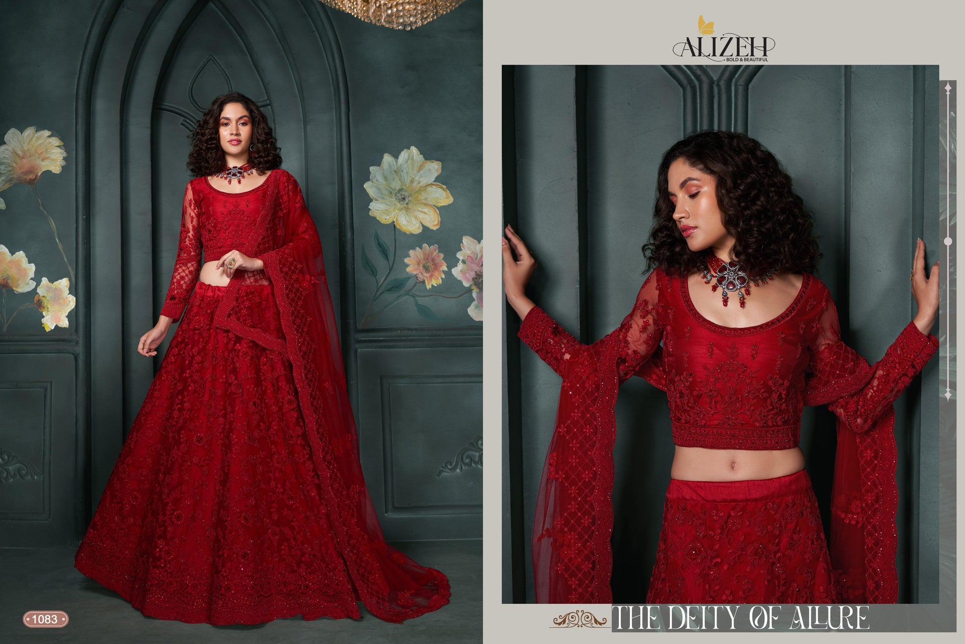 Product Image - Deep Red Wedding Lehenga - Ethereal Bridal & Festive Attire