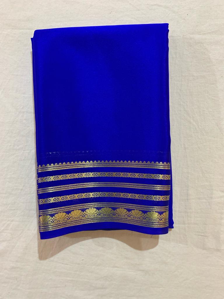 Product Image - Exquisite Semi-Mysore Silk Saree with Gold Border