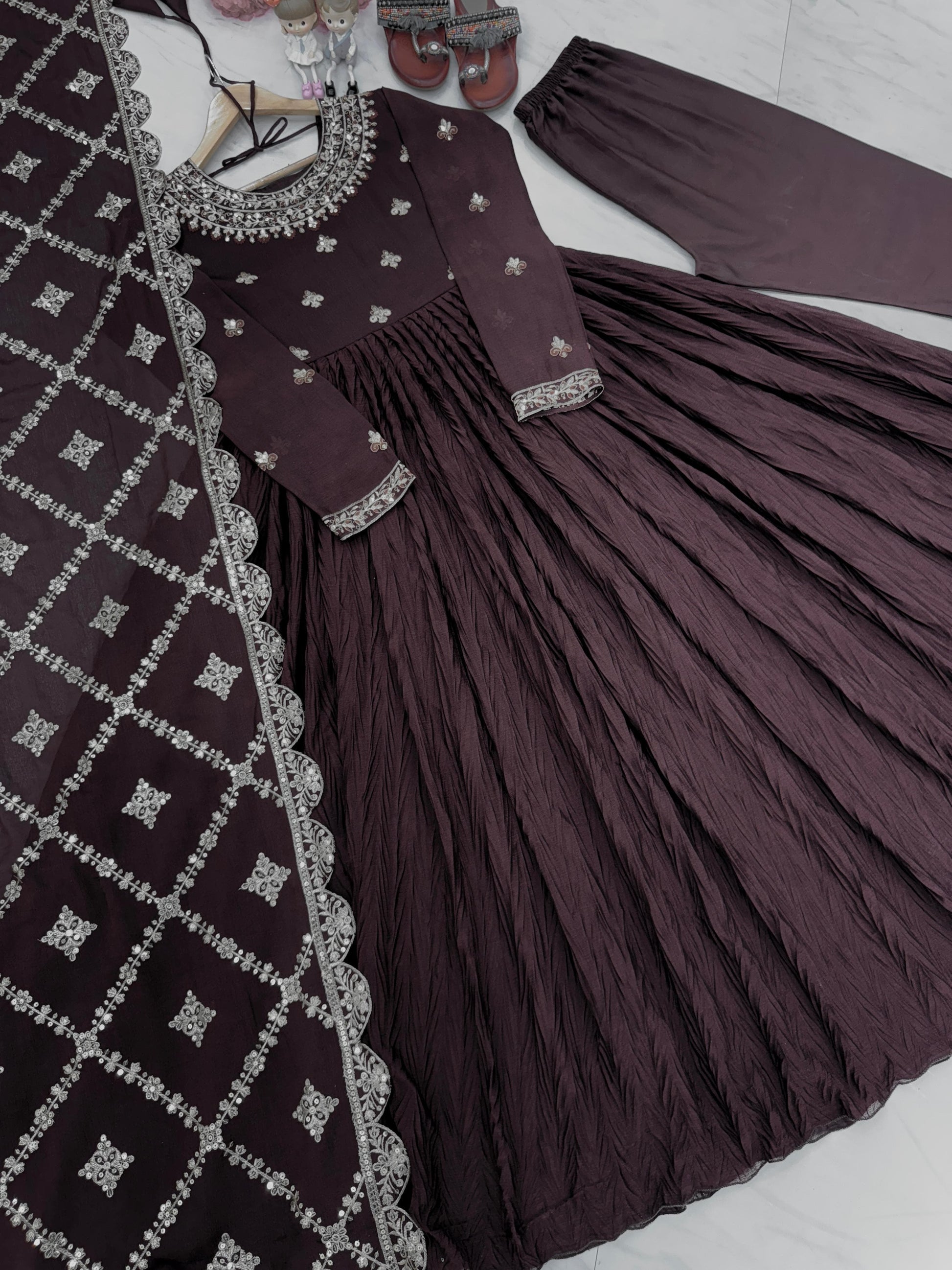 Product Image - Elegant Gown with Dupatta Collection 2024 - Ethnic and Festive Wear