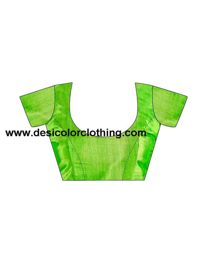 Bright Green Silk Printed Sarees