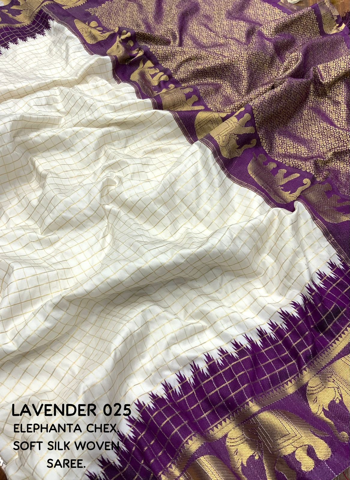 Product Image - ELEPHANTA CHEX: White Edition Designer Saree