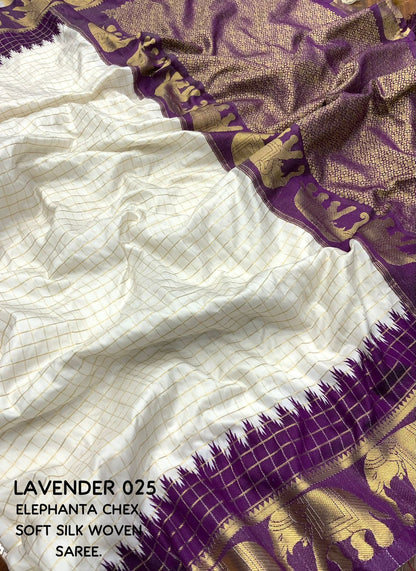 Product Image - ELEPHANTA CHEX: White Edition Designer Saree