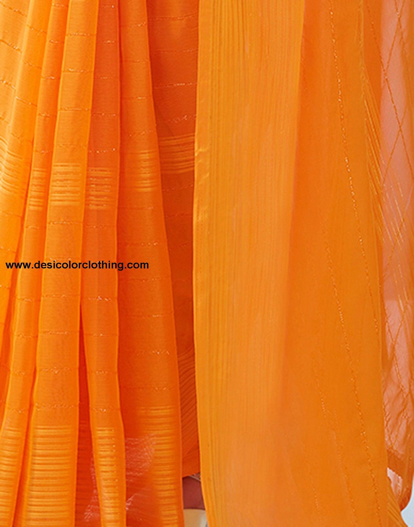 Turmeric Georgette Plain Saree