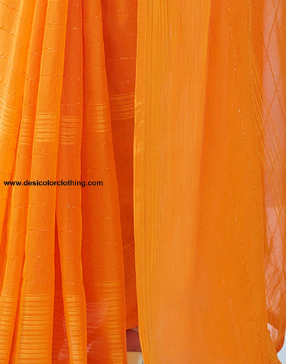 Turmeric Georgette Plain Saree