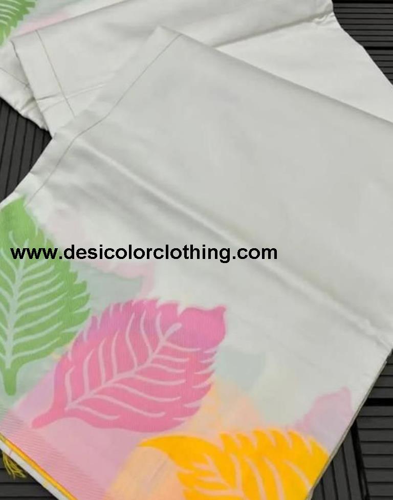 White Silk Woven Sarees
