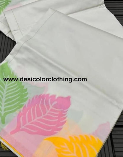 White Silk Woven Sarees
